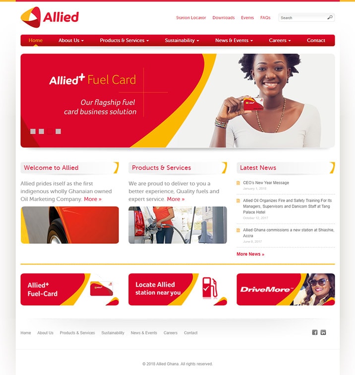 Accra - Website design for an indigenous Ghanaian Oil marketing company