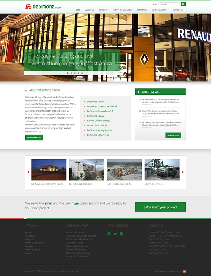 Accra - Responsive Web Design for a leading construction company in West Africa