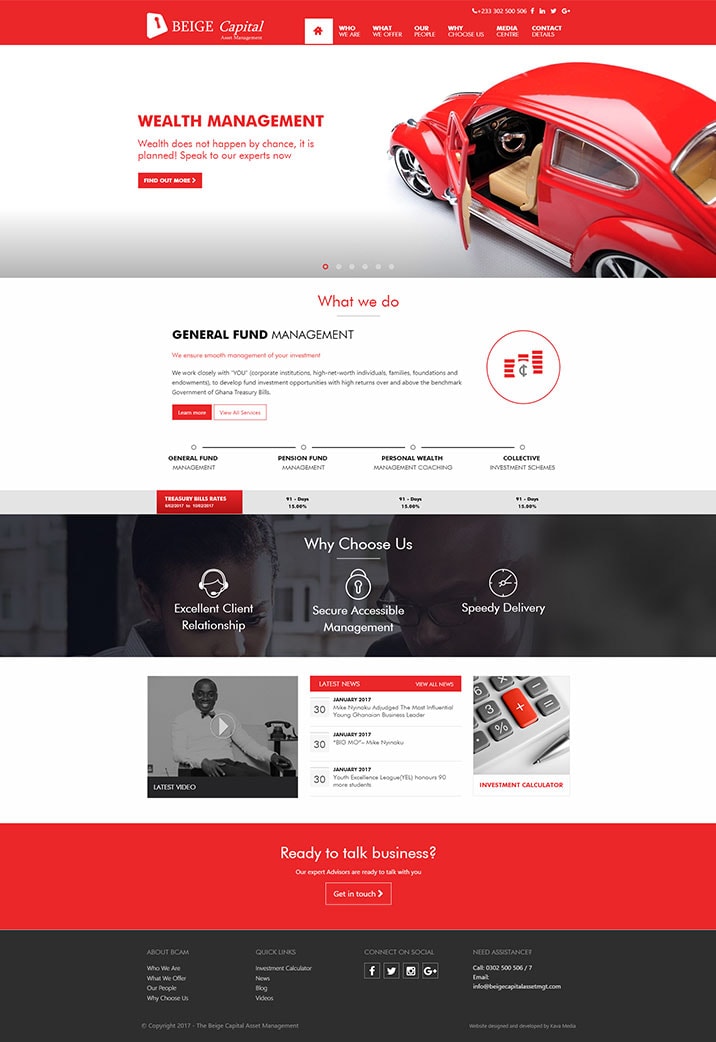 Accra - Wordpress website design for an Accra based finance firm