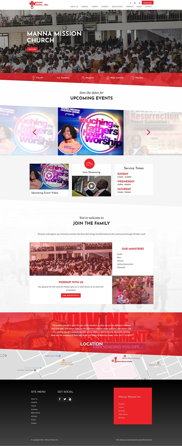 Accra - Brand new website redesign for a Church